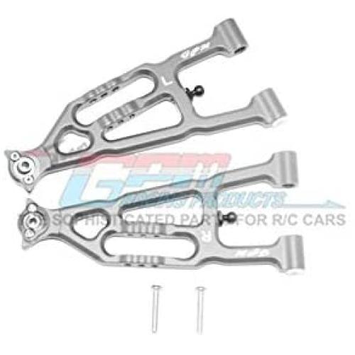 Losi 1/10 Baja Rey 4WD Desert Truck (LOS03008) Upgrade Parts Aluminum Front Lower Suspension Arm - 1 Pair Set Gray Silver