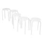 Norwood Commercial Furniture White Stacking Stool Set - Stackable Nesting Stools/Chairs for Kids and Adults - Flexible Seating for Home, Office, Classrooms - Plastic/Metal 17.75'' (Pack of 5)