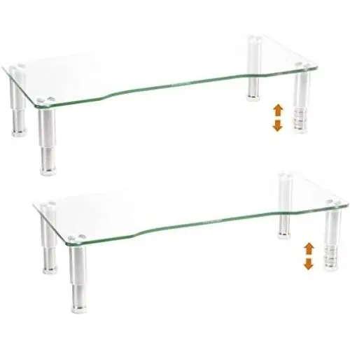 2 Pack Computer Monitor Riser with Height Adjustable Multi Media Desktop Stand for Flat Screen LCD LED TV, Laptop/Notebook/Xbox One,HD01T-201 2 Pack Computer Monitor Riser with Height Adjustable Multi Media Desktop Stand for Flat Screen LCD LED TV, Laptop/Notebook/Xbox One,HD01T-201