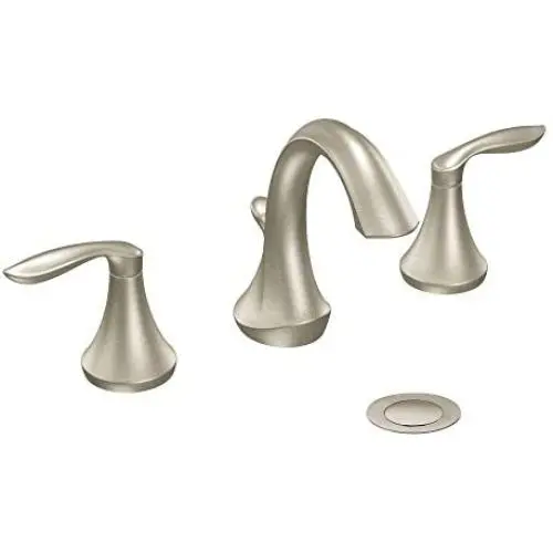Moen T6420BN Eva Collection Two Handle High-Arc 8-Inch Widespread Bathroom Faucet Valve Required, 0.5, Brushed Nickel Moen T6420BN Eva Collection Two Handle High-Arc 8-Inch Widespread Bathroom Faucet Valve Required, 0.5, Brushed Nickel
