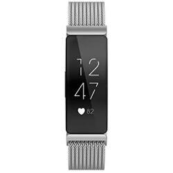 QusFy Metal Band Compatible with Inspire & Inspire HR, Stainless Steel Magnetic Replacement Band Accessories Small Large for Women Men, Silver, Black, Lilac, Sangria, Champagne
