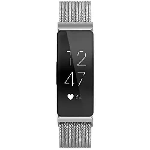QusFy Metal Band Compatible with Inspire & Inspire HR, Stainless Steel Magnetic Replacement Band Accessories Small Large for Women Men, Silver, Black, Lilac, Sangria, Champagne
