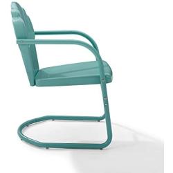 Crosley Tulip 2 Piece Chair Set Pastel Blue Satin