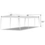 Tangkula 10x30 Outdoor Canopy Tent Heavy Duty Party Wedding Event Tent Sturdy Steel Frame with 5 Removable Sidewalls Waterproof Sun Snow Rain Shelter Gazebo Canopy Tent, White
