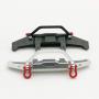 Upgrade Metal Front Bumper Guard Spare Parts for WPL 1/16 C14 C24 RC Truck Car, Naughty Dragon Half Card with Hooked Metal Front Bumper
