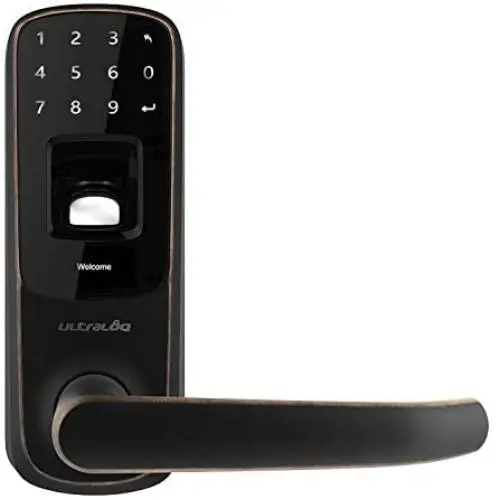 Ultraloq UL3 Fingerprint and Touchscreen Keyless Smart Lever Door Lock (Aged Bronze) | 3-in-1 Keyless Entry | Secure Finger ID | Anti-peep Code | Premium Construction Material | Match Home Aesthetics Ultraloq UL3 Fingerprint and Touchscreen Keyless Smart Lever Door Lock (Aged Bronze) | 3-in-1 Keyless Entry | Secure Finger ID | Anti-peep Code | Premium Construction Material | Match Home Aesthetics