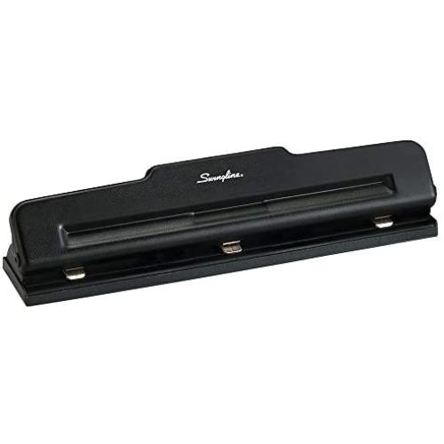 Swingline 2-3 Hole Punch, Semi-Adjustable, Light Duty Hole Puncher, 10 Sheet Punch Capacity, Black (74015)