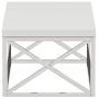 Monarch Specialties Modern Coffee Table for Living Room Center Table with Metal Frame, 44 Inch L, Glossy White / Chrome