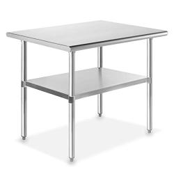 GRIDMANN NSF Stainless Steel Commercial Kitchen Prep & Work Table - 36 in. x 24 in.