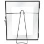 Isaac Jacobs 8x10, Black Modern Style Brass and Glass, Pressed Glass, Metal Floating Desk Photo Frame (Vertical), with Locket Closure for Pictures, Art, Mementos & Keepsakes (8x10, Black)