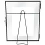 Isaac Jacobs 8x10, Black Modern Style Brass and Glass, Pressed Glass, Metal Floating Desk Photo Frame (Vertical), with Locket Closure for Pictures, Art, Mementos & Keepsakes (8x10, Black)