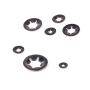 SpzcdZa 260pcs 7 size Internal Tooth Starlock Washers Locking Washer Assortment Kit, Push On Speed Clips Fasteners Assortment Kit,Quick Speed Locking Washers,Black Oxide Finish65Mn Black Oxide Finish