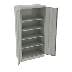 Tennsco 7218-LGY 24 Gauge Steel Standard Welded Storage Cabinet, 4 Shelves, 150 lbs Capacity per Shelf, 36'' Width x 72'' Height x 18'' Depth, Light Grey