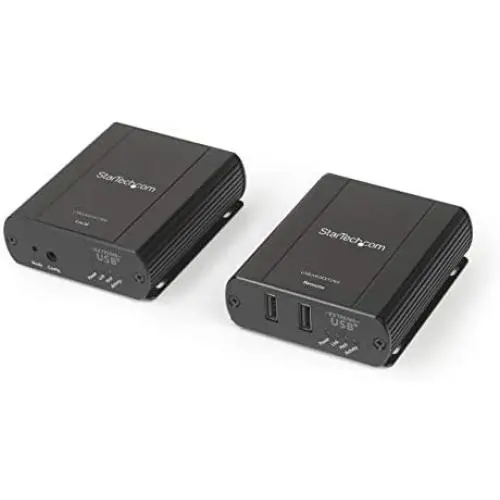StarTech.com 2 Port USB 2.0 Extender Hub Over Cat5e/Cat6 Cable (RJ45) - 330ft/100m Industrial Metal USB Extender Adapter Kit w/ESD Protection - Externally Powered - 480 Mbps (USB2002EXT2NA) StarTech.com 2 Port USB 2.0 Extender Hub Over Cat5e/Cat6 Cable (RJ45) - 330ft/100m Industrial Metal USB Extender Adapter Kit w/ESD Protection - Externally Powered - 480 Mbps (USB2002EXT2NA)