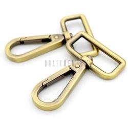 CRAFTMEmore 2PCS 1-1/2 Inch Push Gate Snap Hooks Metal Swivel Lobster Claw Clasp Purse Hardware SC21 (Brushed Brass)