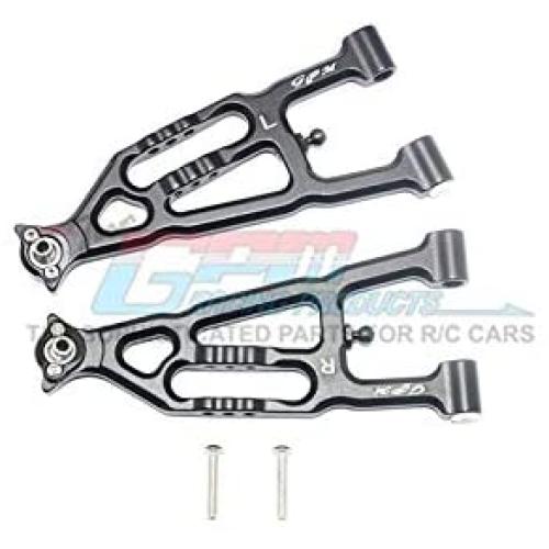 GPM Losi 1/10 Baja Rey 4WD Desert Truck (LOS03008) Upgrade Parts Aluminum Front Lower Suspension Arm - 1 Pair Set Black