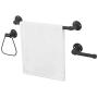 MyGift 3-Piece Wall Mounted Black Metal Pipe Bathroom Accessory Set w/Toilet Paper Holder, Towel Ring & Towel Bar