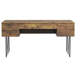 Analiese 4-Drawer Writing Desk Antique Nutmeg and Black