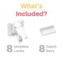 Cabinet Locks Child Safety Latches (8 Pack) - Baby Proofing Cabinets & Drawers Locks - Child Proof Your Home - No Drilling & No Tools Required!