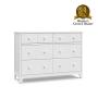 Storkcraft Moss 6 Drawer Universal Double Dresser (White) - Bedroom Furniture Storage, Modern Farmhouse Style, Sturdy and Durable Wood Construction, 6 Deep Spacious Drawers, Steel Hardware