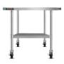 DuraSteel Stainless Steel Work Table 30'' x 18'' x 34'' Height w/ 4 Caster Wheels - Food Prep Commercial Grade Worktable - NSF Certified - Good For Restaurant, Business, Warehouse, Home, Kitchen, Garage