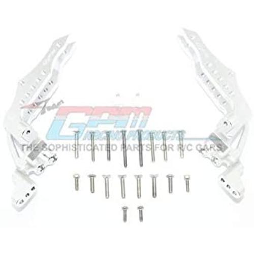 GPM Losi 1:10 Baja Rey / Rock Rey Upgrade Parts Aluminum Rear Shock Tower - 1Pr Set Silver
