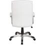 Amazon Basics High-Back Executive, Swivel, Adjustable Office Desk Chair with Casters, White Bonded Leather