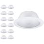 TORCHSTAR 12-Pack 6 Inch Recessed Can Light Trim with White Metal Step Baffle, for 6 Inch Recessed Can, Detachable Iron Ring Included, Fit Halo/Juno Remodel Recessed Housing, Line Voltage Available