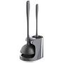 MR.SIGA Toilet Plunger and Bowl Brush Combo for Bathroom Cleaning, Gray, 1 Set