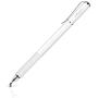 Mixoo Stylus Pens for Touch Screens - Disc & Fiber Tip 2 in 1 High Sensitivity Universal Stylus for iPad, iPhone, Tablets and Other Capacitive Touch Screens (White)