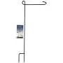KINREX Garden Flag Pole Holder Stand - Black Metal Iron Wrought Stake Poles for Outdoor Garden Lawn Yard - 3 Piece Set - 35'' Tall x 15.5'' Wide KINREX Garden Flag Pole Holder Stand - Black Metal Iron Wrought Stake Poles for Outdoor Garden Lawn Yard - 3 Piece Set - 35'' Tall x 15.5'' Wide
