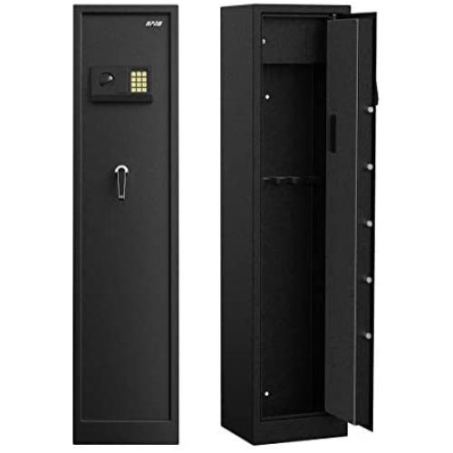 RPNB Rifle Safe,Electronic Gun Security Cabinet,Quick Access 5-Gun Large Metal Rifle Gun Security Cabinet with Separate Pistol/Ammo Area