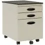 Calico Designs Metal Full Extension, Locking, 3-Drawer Mobile File Cabinet Assembled (Except Casters) for Legal or Letter Files with Supply Organizer Tray in Putty Beige