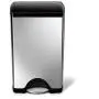 simplehuman 38 Liter / 10 Gallon Rectangular Kitchen Step, Brushed Stainless Steel with Plastic Lid trash can