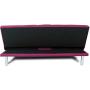 NOUVCOO Futon Sofa Bed Modern Linen Upholstered Couch, Convertible Folding Recliner Lounge Futon Couch with 2 Cup Holders/Armrest/Metal Legs for Living Room, Home Furniture, School Dormitoryl, Purple