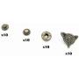 10 Set Bronze Vintage Antique Metal Snap Button Fastener, Fox Head Buttons, for Leather Craft DIY Overall Jacket, with Caps Sockets Studs