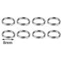 HUIHUIBAO 200 Pieces 8mm Metal Split Rings Nickel Plated Small Key Chain Ring Part for Ornament Crafts and Jewelry Making，Silver