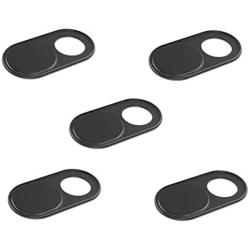 Foretra - Ultra Thin Metal Webcam Cover Privacy Slide for Your Laptop Tablet Avoid Camera Hacking and Protect Your Privacy 5-Pack (Black)