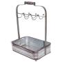 Benzara BM177866 Rustic Galvanized Metal Crockery Holder with Cup Hooks, Gray
