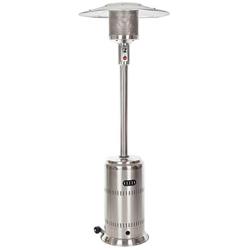 Fire Sense Stainless Steel Commercial Patio Heater with Wheels | Uses 20 Pound Propane Tank | 46,000 BTU Output | Electronic Ignition System | Weighted Base | Portable Outdoor Heat Lamp