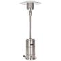 Fire Sense Stainless Steel Commercial Patio Heater with Wheels | Uses 20 Pound Propane Tank | 46,000 BTU Output | Electronic Ignition System | Weighted Base | Portable Outdoor Heat Lamp