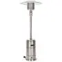 Fire Sense Stainless Steel Commercial Patio Heater with Wheels | Uses 20 Pound Propane Tank | 46,000 BTU Output | Electronic Ignition System | Weighted Base | Portable Outdoor Heat Lamp