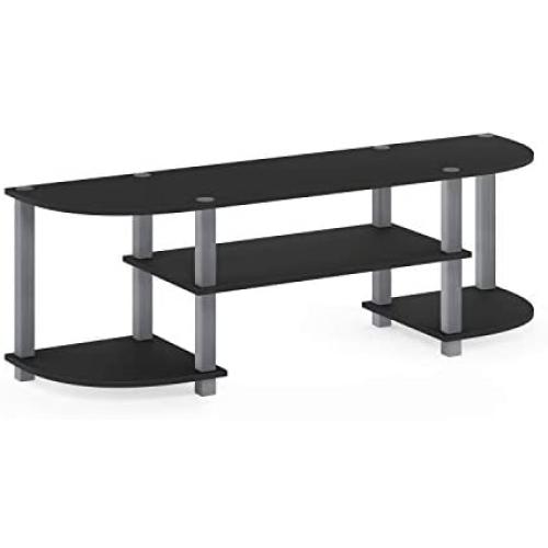 Furinno Turn-S-Tube Wide TV Entertainment Center, Black/Grey