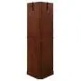 BELLEZE Ashfield Lighted Wood/Glass Curio Corner Cabinet Floor Standing, Walnut