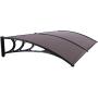 VIVOHOME Polycarbonate Window Door Awning Canopy Brown with Black Bracket 40 Inch x 80 Inch