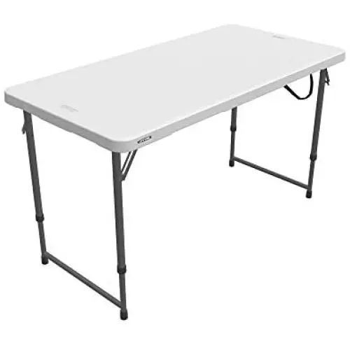 Lifetime Height Adjustable Craft Camping and Utility Folding Table, 4 ft, 4/48 x 24, White Granite Lifetime Height Adjustable Craft Camping and Utility Folding Table, 4 ft, 4/48 x 24, White Granite