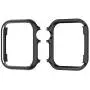 Leotop Compatible with Apple Watch Case 38mm 42mm, Compatible iWatch Bumper Metal Protective Cover Aluminum Alloy Frame Bling Shiny Protector Compatible Apple Watch Series 3/2/1(Matte Black, 38mm)