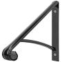 Atemou Handrails Wall Mounted Wrought Iron Handrail,Black Stair Railing Fits 1 or 2 Handrails ，Metal Single Step Handrail, Handrail Railings for Steps Porch Single Step handrail