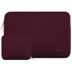 MOSISO Laptop Sleeve Compatible with MacBook Pro 15 inch Touch Bar A1990 A1707, Dell XPS 15,ThinkPad X1 Yoga (1-4th Gen),Surface Laptop 3 15,Water Repellent Neoprene Bag with Small Case, Wine Red