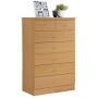 Hodedah HI70DR Beech 7 with Locks On 2-Top Chest of Drawers